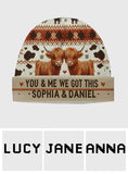 You & Me We Got This - Personalized Highland Cow Beanie Hat