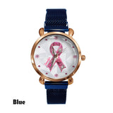 Sensibilisation au cancer du sein - Montre-bracelet personnalisée pour femmes sensibilisant au cancer du sein 