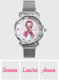 Sensibilisation au cancer du sein - Montre-bracelet personnalisée pour femmes sensibilisant au cancer du sein 