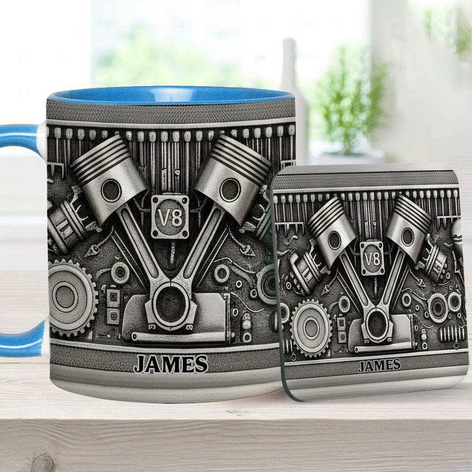 Mechanic Lovers - Personalized Car Lover Accent Mug & Coaster
