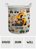 Construction Machines - Personalized Kid Storage Basket