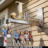 Initial Letter, Custom From Photo - Personalized Family Wooden Wall Mount Sign