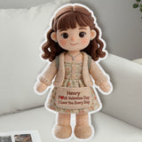 I Love You Everyday - Personalized Couple Faux Fur Shaped Pillow