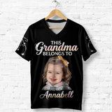 Custom Bling Shirt For Grandma/ Mother - Personalized Grandma Fully Printed V-Neck T-Shirt