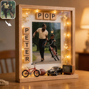 Unique Father's Day Gift, Custom From Any Photo - Personalized Father Picture Frame Light Box