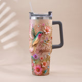 Love Hummingbirds - Personalized Hummingbird Tumbler With Plush Charm