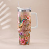 Love Hummingbirds - Personalized Hummingbird Tumbler With Plush Charm