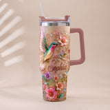 Love Hummingbirds - Personalized Hummingbird Tumbler With Plush Charm