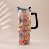 Love Hummingbirds - Personalized Hummingbird Tumbler With Plush Charm