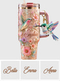 Love Hummingbirds - Personalized Hummingbird Tumbler With Plush Charm