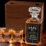 Gift For Alcohol Lover, Father's Day Gift - Personalized Father Whiskey Decanter Set