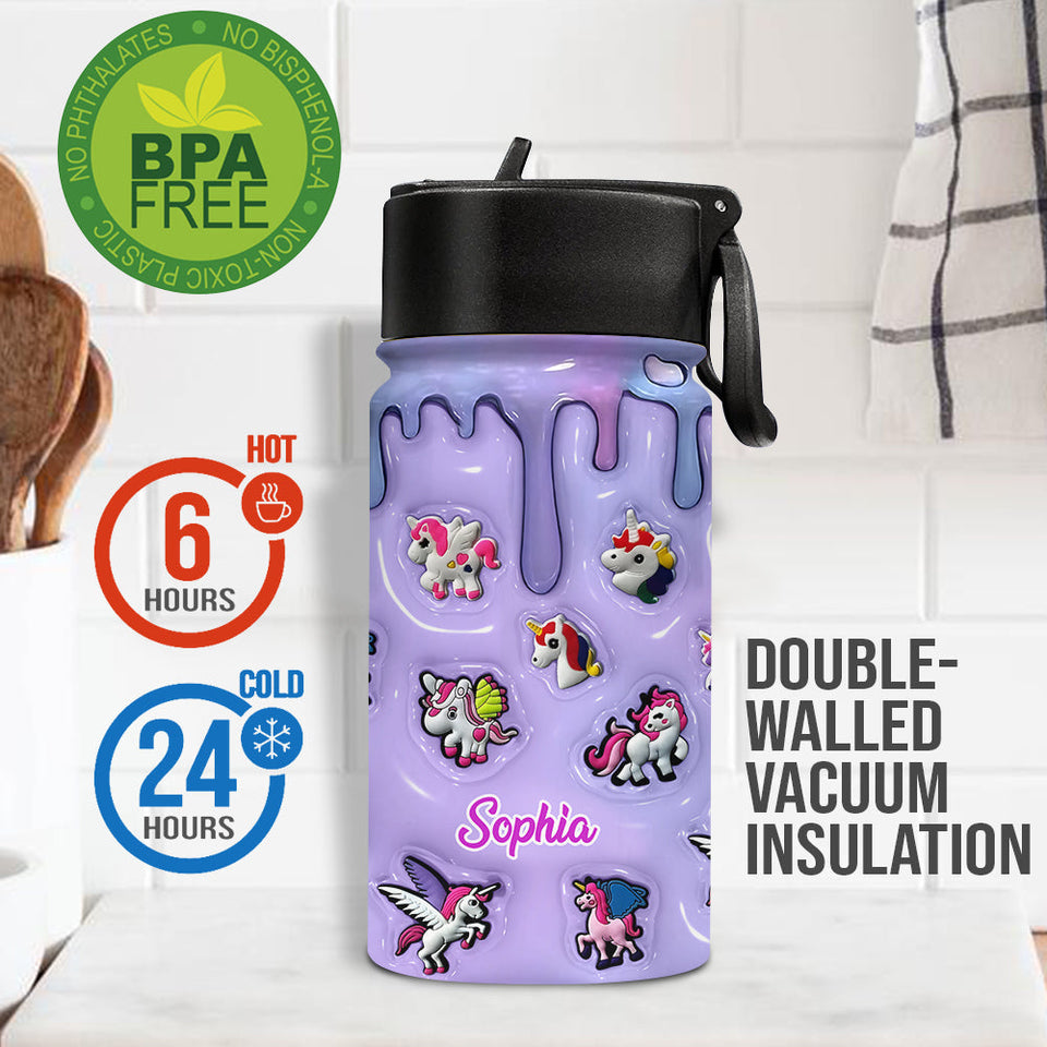 Love Unicorn - Personalized Kid Kids Water Bottle