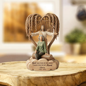 Dieu vous tient dans ses bras - Plaque commémorative personnalisée en acrylique de forme personnalisée