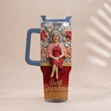 Best Grandma Ever, Perfect For Mom, Nana - Personalized Grandma Tumbler With Handle