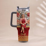 Best Grandma Ever, Perfect For Mom, Nana - Personalized Grandma Tumbler With Handle