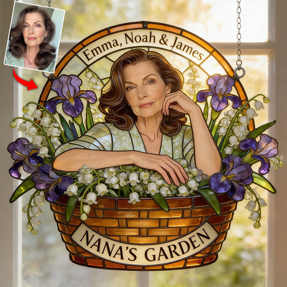 Custom Any Photo - Personalized Grandma Window Hanging Suncatcher Ornament