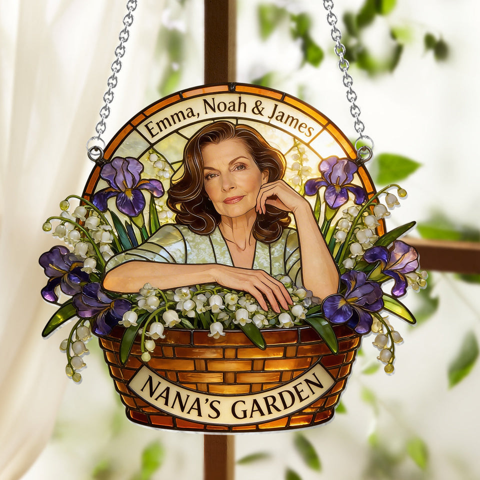 Custom Any Photo - Personalized Grandma Window Hanging Suncatcher Ornament