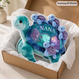 Nana Turtle Gift For Mom Grandma - Personalized Grandma Faux Fur Shaped Pillow
