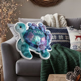 Nana Turtle Gift For Mom Grandma - Personalized Grandma Faux Fur Shaped Pillow