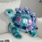 Nana Turtle Gift For Mom Grandma - Personalized Grandma Faux Fur Shaped Pillow