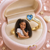 Kid's Birthday Keepsake - Personalized Kid Adjustable Shaped Ring