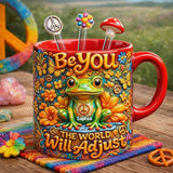 Be You The World Will Adjust, Hippie Style - Personalized Hippie Set Accent Mug with Acrylic Stirrers