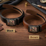 250th Anniversary Of United States - Personalized Patriot Leather Belt With Shaped Buckle
