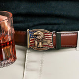 250th Anniversary Of United States - Personalized Patriot Leather Belt With Shaped Buckle