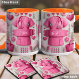 Nursing Is A Work Of Heart - Personalized Nurse Accent Mug