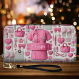 Nursing Is A Work Of Heart - Personalized Nurse Leather Long Wallet