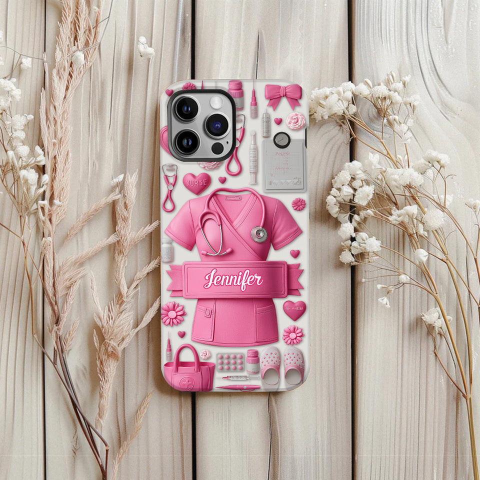 Nursing Is A Work Of Heart - Personalized Nurse Full Print Phone Case