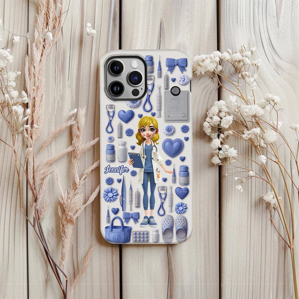 Nursing Is A Work Of Heart - Personalized Nurse Full Print Phone Case