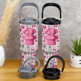 Nursing Is A Work Of Heart - Personalized Nurse Tumbler With Grip Handle