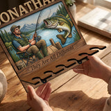Fishing Rod Holder Personalized Wall Mount - Personalized Fishing Rod Holder