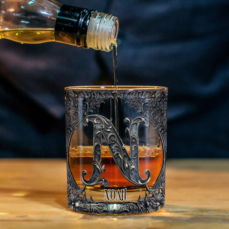 Whiskey Name Initial Letter - Personalized Whisky Whiskey Glass