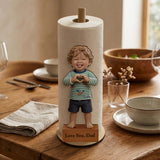 Custom Any Photo, Gift For Mom, Dad - Personalized Father Paper Towel Stand