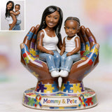 Autism Mom - Personalized Autism Awareness Custom Shaped Acrylic Plaque