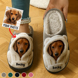 Dog In Winter Hoodie - Personalized Dog Slippers
