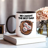 We Caught The Best Dad - Personalized Baseball Accent Mug