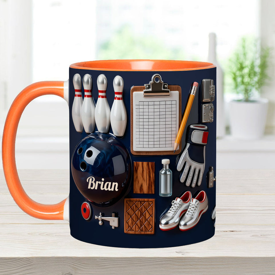 Love Bowling - Personalized Bowling Accent Mug & Coaster