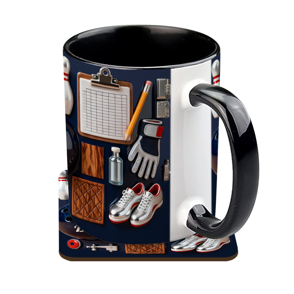 Love Bowling - Personalized Bowling Accent Mug & Coaster