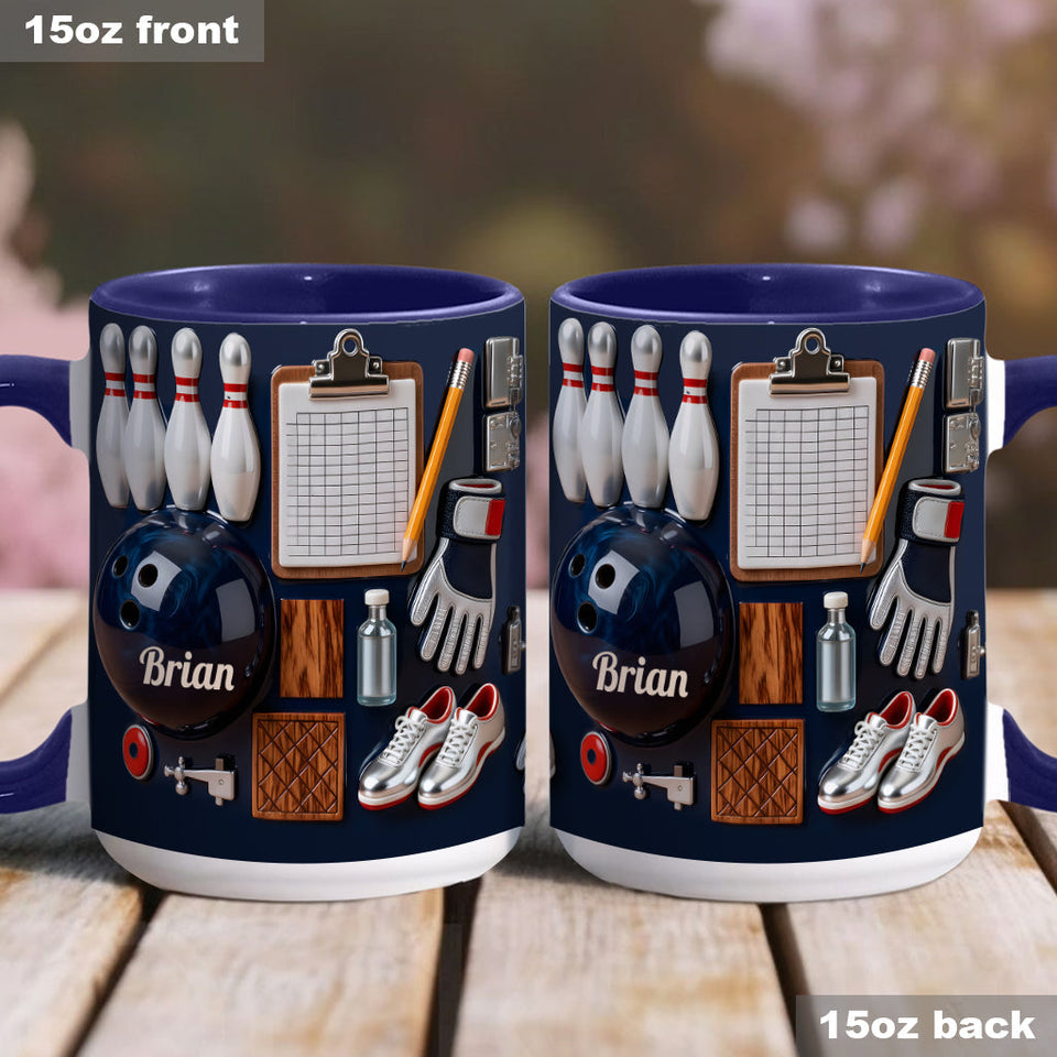 Love Bowling - Personalized Bowling Accent Mug & Coaster