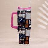 Love Bowling - Personalized Bowling Tumbler With Handle