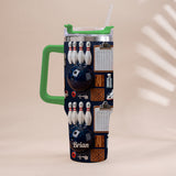 Love Bowling - Personalized Bowling Tumbler With Handle