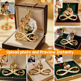 Couple Gift - Personalized Couple Shaped Metal Pendant Necklace