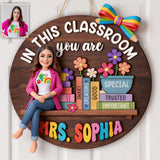 Back To School Teaching Decor - Personalized Teacher Custom Shaped Wood Sign