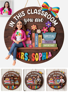 Back To School Teaching Decor - Personalized Teacher Custom Shaped Wood Sign