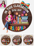 Back To School Teaching Decor - Personalized Teacher Custom Shaped Wood Sign
