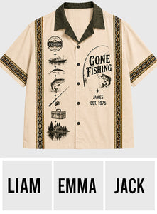Gone Fishing - Personalized Fishing Hawaiian Shirt