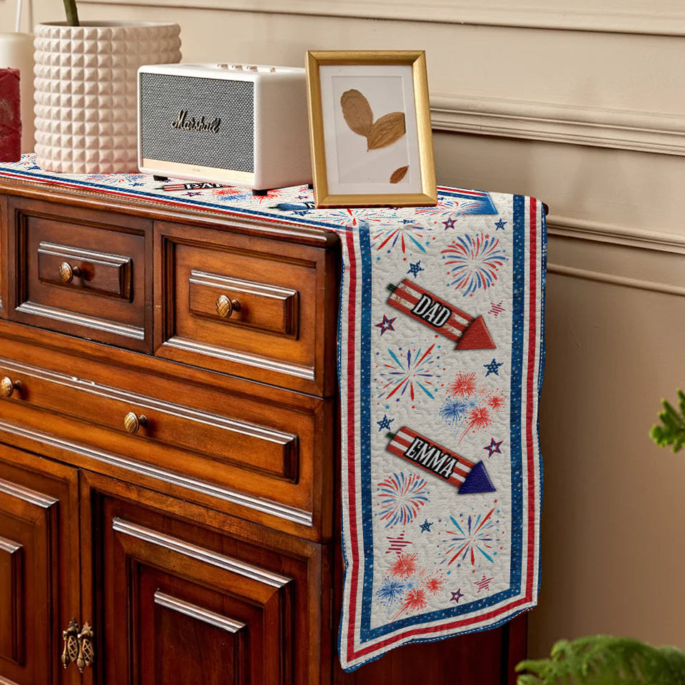 Happy 4th Of July - Personalized Independence Day/ 4th of July Table Runner